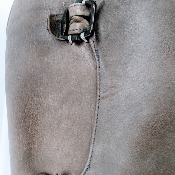 FRYE Womens Tall Riding Boot Paige Grey Leather Buckle Boot Distressed Sz 9 - Picture 16 of 16